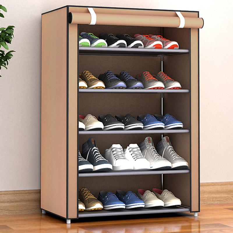 Estante de almacenamiento a prueba de polvo doméstico multicapa integrado simple armario de zapatos porta de zapatos interior simple estante de zapatos dormitorio multicapa image 4