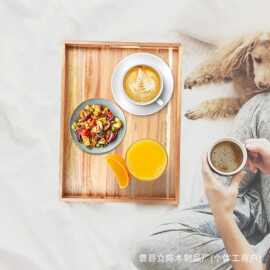 木质托盘带手柄早餐盘相思木茶托盘水果盘茶托面包点心早餐托盘