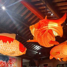 大型鱼灯笼成品户外防水鲤鱼灯金鱼灯中花灯鱼形发光