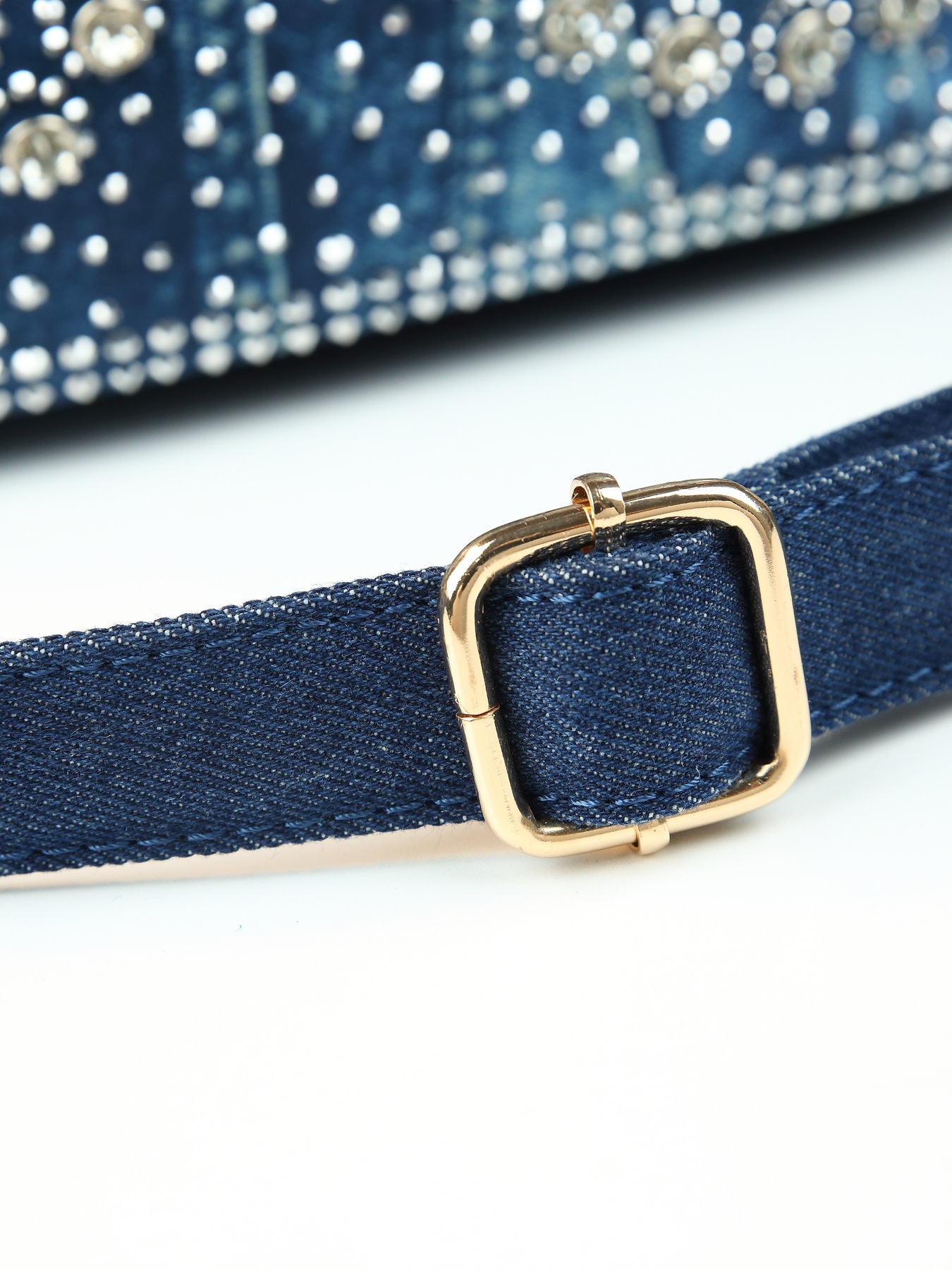 Borsa a spalla da donna in jeans con strass borsa a tracolla_voghion.com