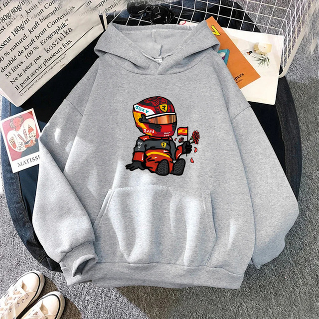 Sainz Mini F1 Hoodies for Men Games Cartoon Graphic Sweatshi