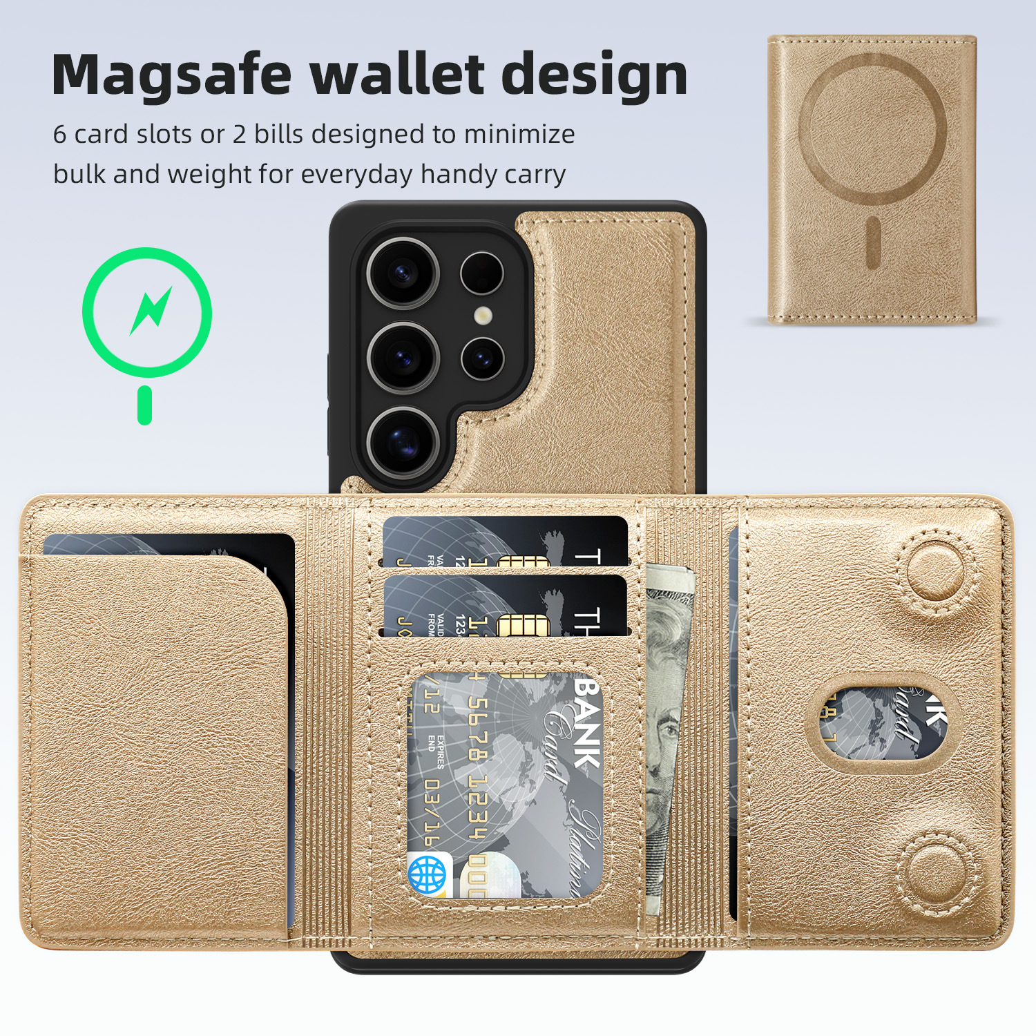 Adecuado para Samsung S25Edge Pindun multifuncional estuche para tarjeta magnética estuche para tarjeta S24FE estuche para teléfono anticaídas