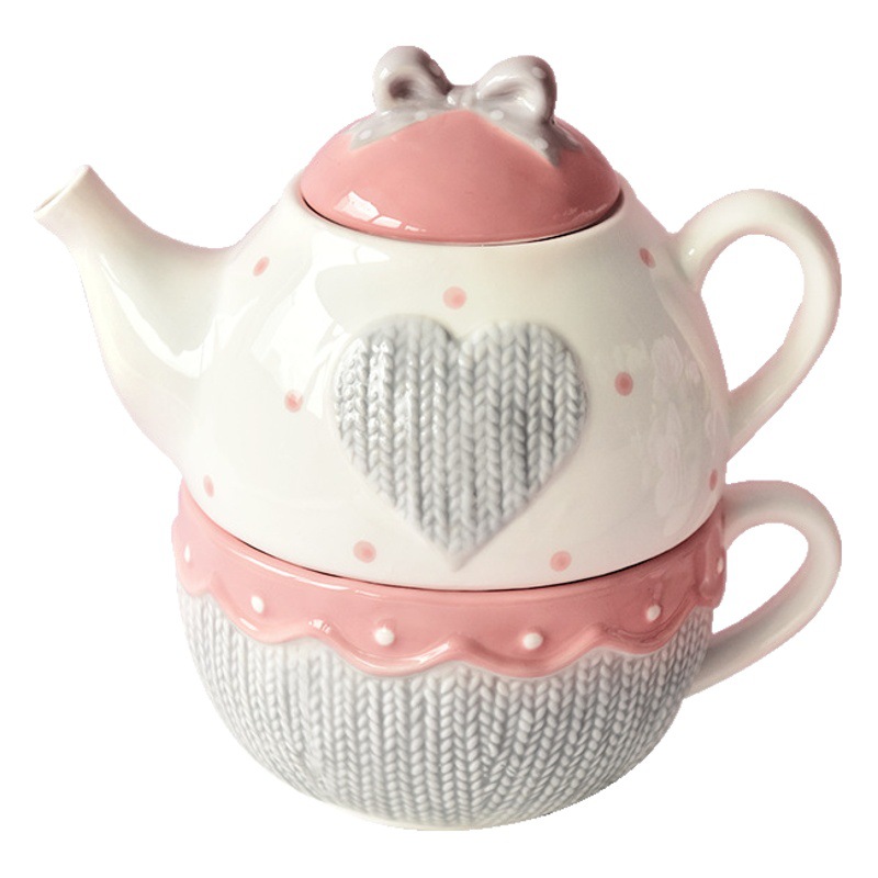 Creativo americano tetera taza de café olla traje tetera de cerámica flor juego de té Madre y niño olla una persona taza olla con filtro agujero