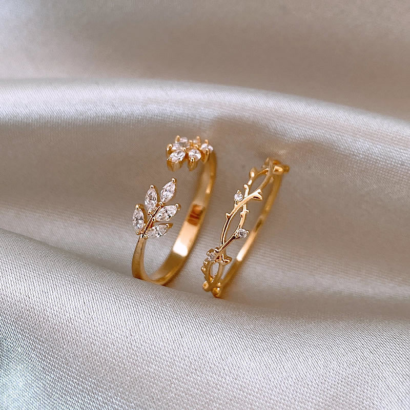 [Real Gold Electroplating] South Korea High-grade Cat's Eye Open Ring Women's Instagram Popular Fashion Entry Luxury Finger Ring