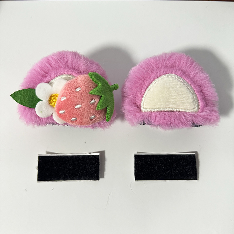 Strawberry Bear Ears Electric Vehicle Accessories Motorcycle Small Accessories Light Accessories Helmet Personalized Stuffed Car Stickers Modification