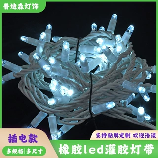 LED灌胶灯串满天星高防水防晒橡胶串灯街道工程亮化彩灯装饰灯