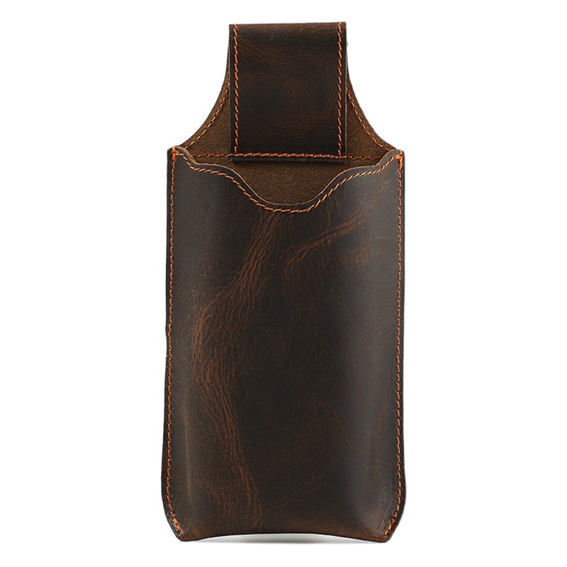 1093 Top Crazy Horse Leather Genuine Leather Foreign Trade Men's Retro Outdoor Mobile Phone Wallet Small Waist Bag Construction Site Pants Head Bag