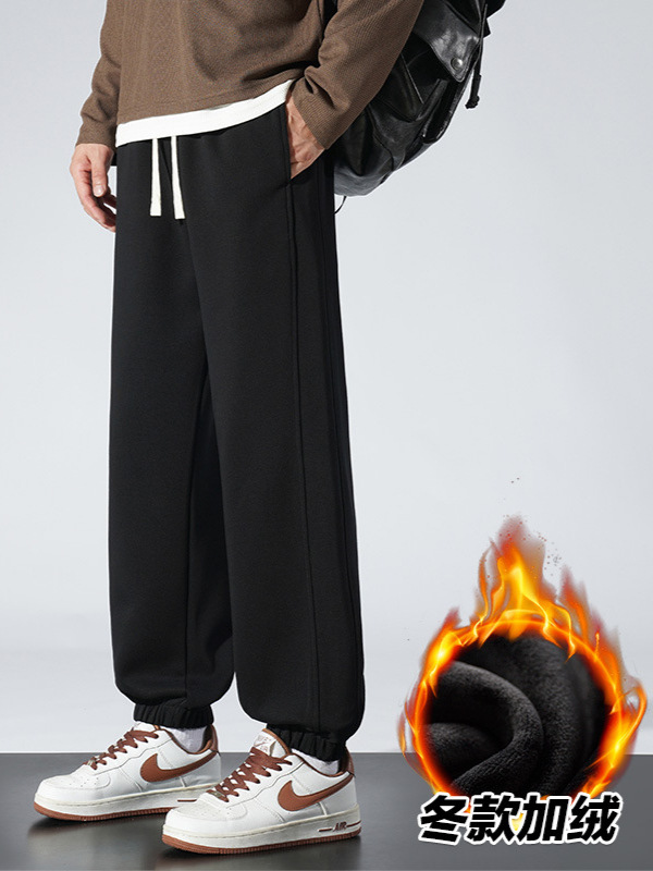 WASSUPNEST ヘビーウェイトコットン スポーツパンツ メンズ 秋冬 ジョガーパンツ メンズ アメリカンスタイル ルーズフィット スウェットパンツ トレンド カジュアルパンツ