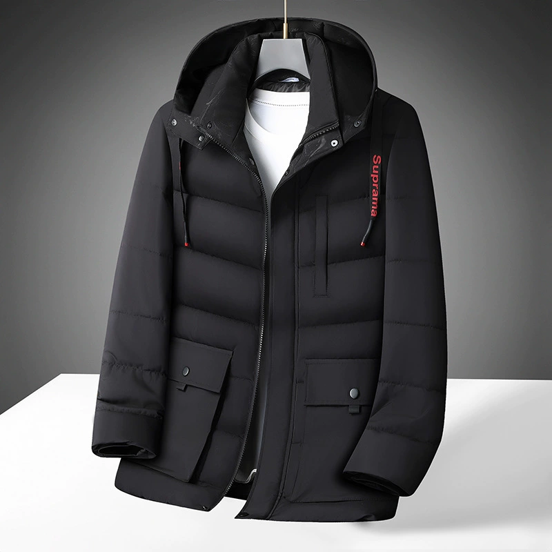 Осенняя и зимняя хлопчатобумажная одежда мужская жирная и съемная шапка большого размера теплая толстая свободная хлопчатобумажная куртка мужская одежда