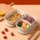 Disposable sugarcane pulp tableware degradable square box packing box takeaway picnic salad pulp lunch box bento box
