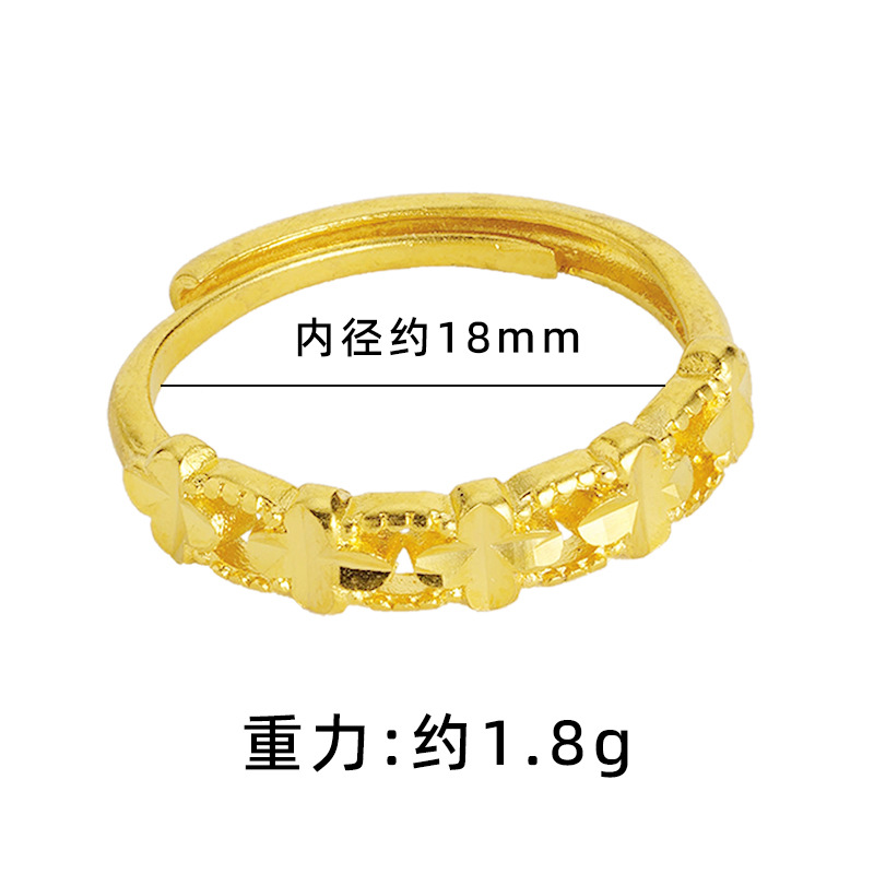 Anillo de oro arena no se desvanece durante mucho tiempo nicho diseño elegante simple moda anillo de las mujeres de acero de titanio de calidad de imitación de la joyería de oro