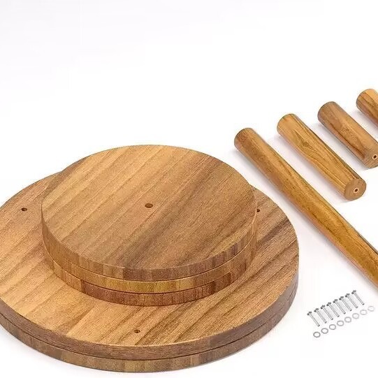 Soporte de postre de múltiples capas de madera plato de pastel de madera plato de fruta seca doble bandeja de madera soporte de exhibición soporte de pastel extraíble