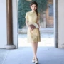 春夏气质蕾丝改良旗袍