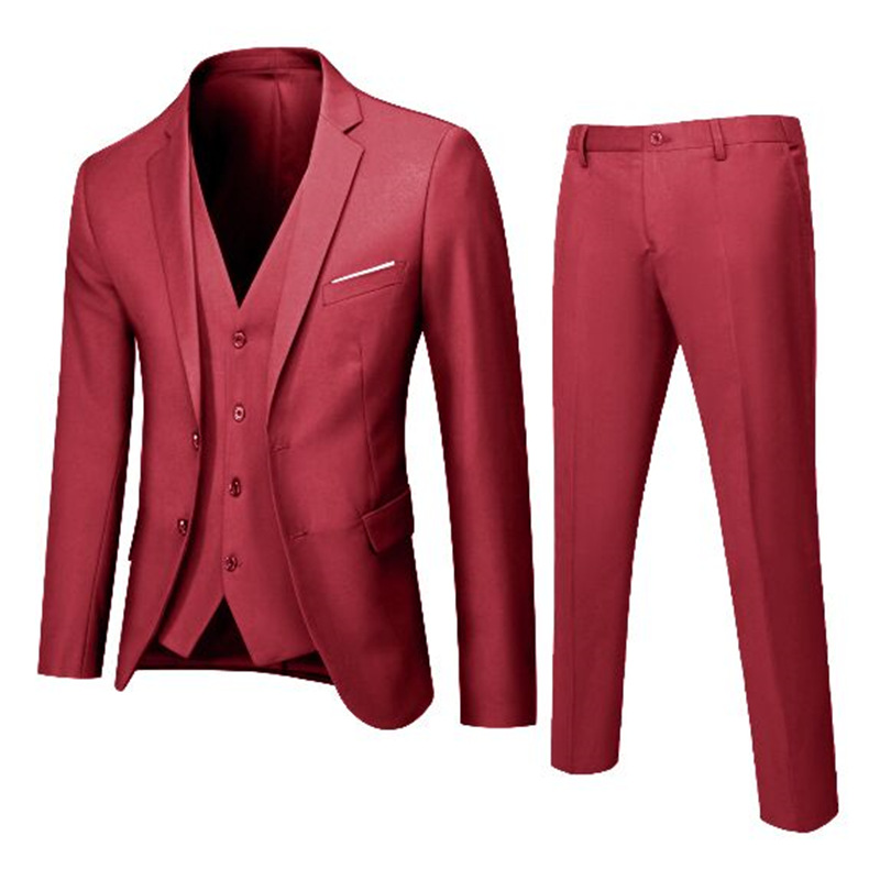 Primavera y verano traje fino traje de los hombres slim fit estilo coreano de moda guapo novio boda traje de negocios profesional formal desgaste
