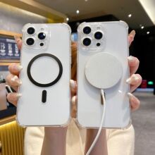 适用苹果16磁吸手机壳透明保护壳iphone13pro软壳保护套无线充电