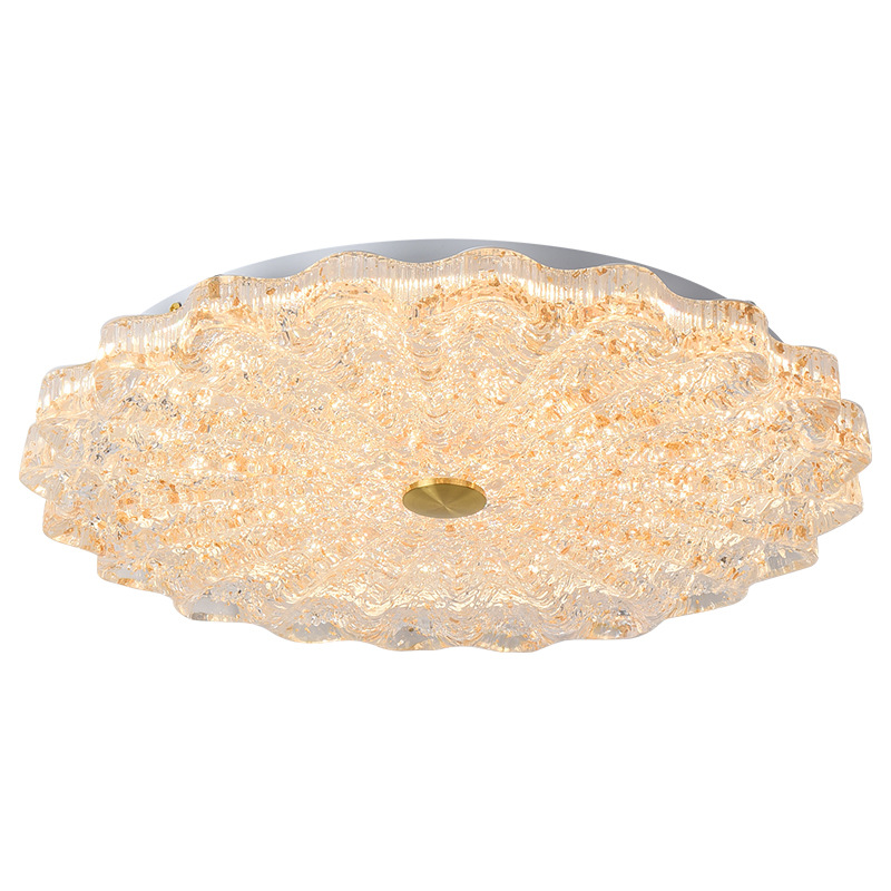 Luz de techo del dormitorio de estilo antiguo de alta sensación de resina retro color de nuez super brillante protección de ojos de la habitación de la lámpara principal 413L