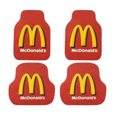 Universal Car Floor Mats, Car Foot Mats, Driver's Wire Ring Car Carpets, Car Foot Mats, Cute Cartoons (Universal Foot Pad) - red-m-silk-circle-foot-mat-4-piece-set