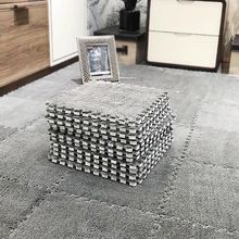 毛绒拼接地毯卧室床边方块泡沫垫出租房拼图榻榻米垫加厚打地铺厂