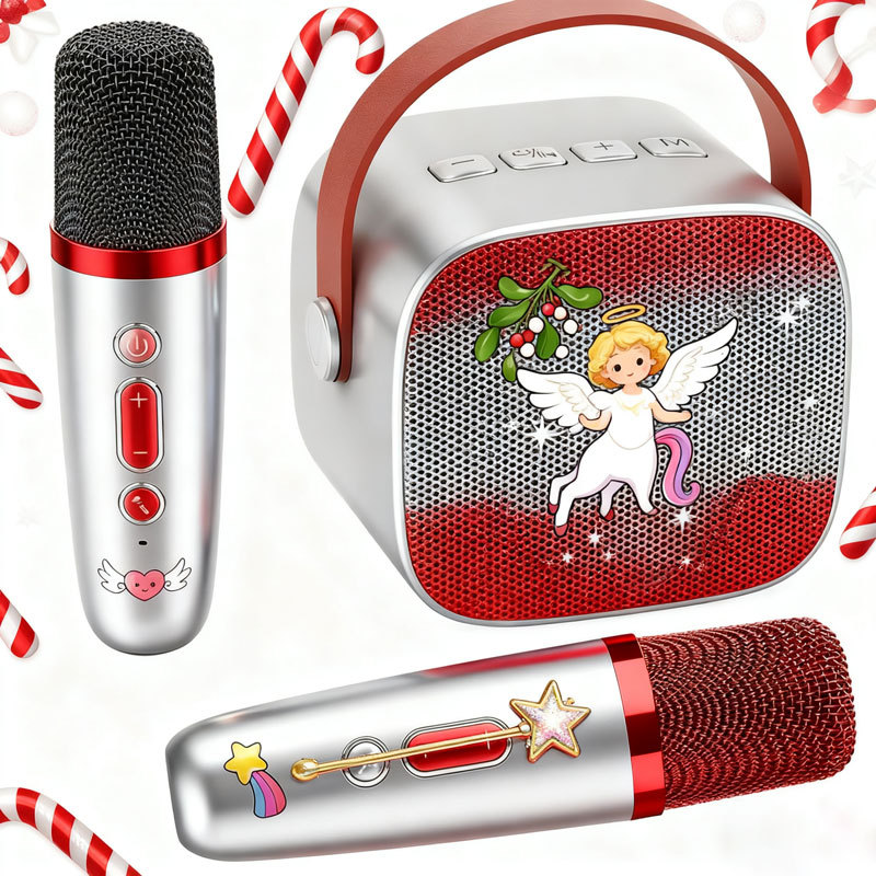 Bluetooth Speaker Wireless Karaoke Microphone Heavy Bass Singing Device Cross-Border P2/K1_voghion.com