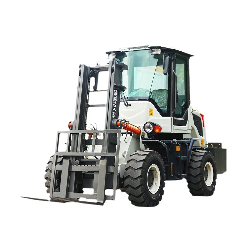 Carretilla elevadora todoterreno con tracción en las cuatro ruedas pequeña carretilla elevadora diesel integrada multifuncional que levanta la carretilla elevadora hidráulica del sitio