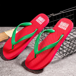 Cool Road Straight Men's Slippers Summer Non-Slip Wear-Resistant Flip-Flops Men's Casual Simple Soft Bottom Slip-on Shit-Feeling Outwear Sandals