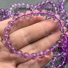 天然巴西紫阿塞手链阿赛斯特莱高频率彩虹片闪片紫水晶手链批发