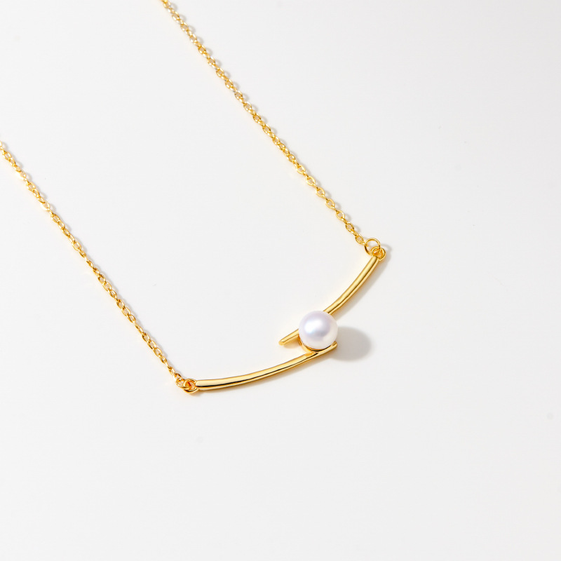 S925 plata esterlina palillos de agua dulce collar de perlas mujer clavícula cadena luz lujo nicho diseño simple colgante collar