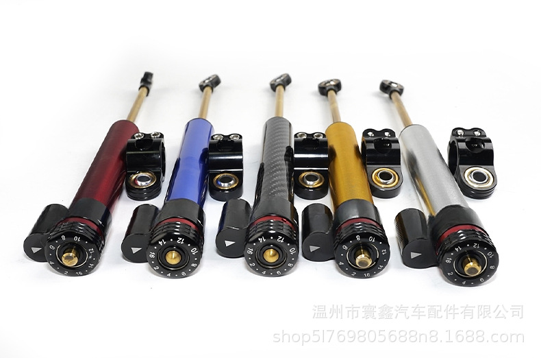 Motorcycle Long Titanium Rod 120-Stroke Adjustable Carbon Fiber Steering Stabilizer Damper Modified Balance Bar