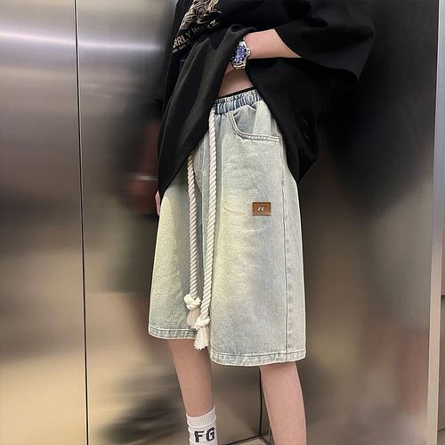 Men's Summer Thin American Retro Denim Shorts, Fashionable, Instagram Style, Versatile Loose Five-Finger Casual Pants