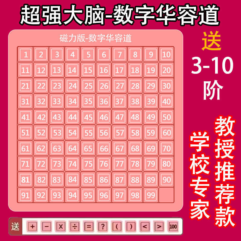 Fábrica de fuentes Magnetic Digital Niños Huarong Dao Jiugong Ge Puzzles Descomprimir Juguetes Cerebrales Puzzles Educación Iluminada