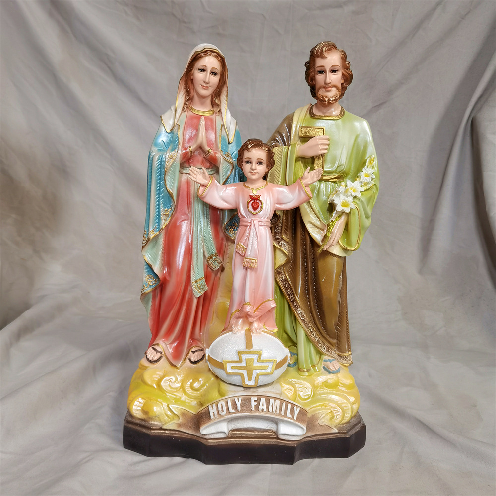 65cm nueva figura de la familia sagrada de tres personas mirando la luz resina decoración de la iglesia de la casa 60 - 70