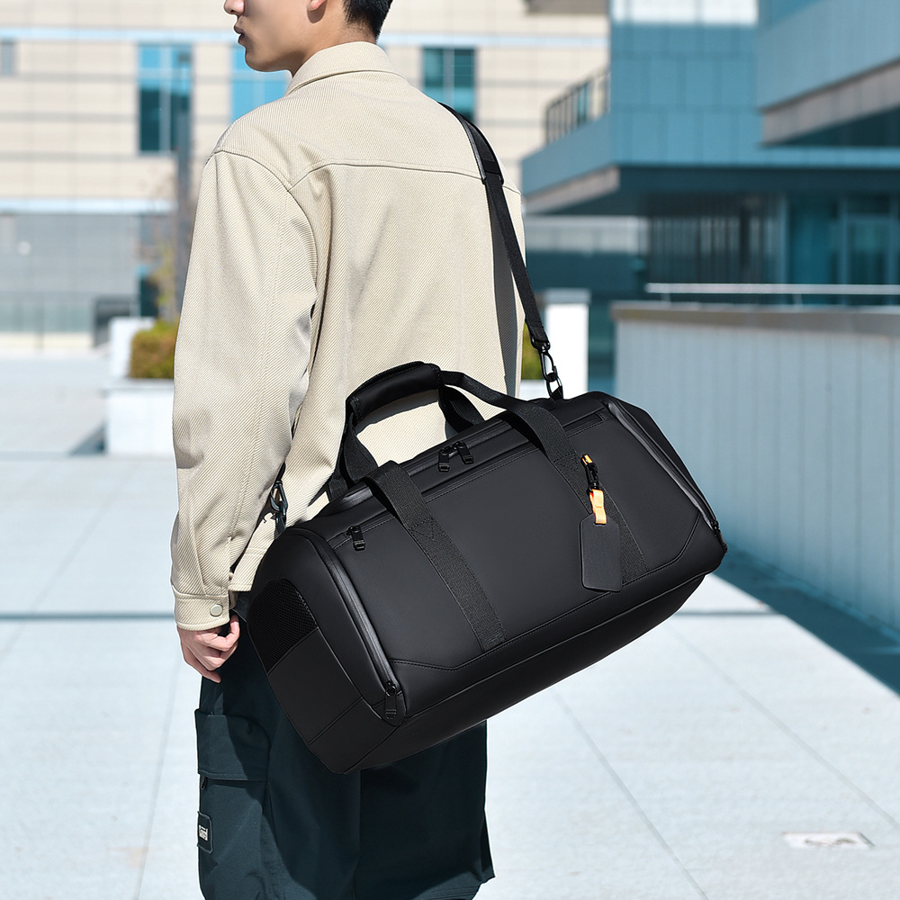 Bolsa de viaje de gran capacidad, separación en seco y húmedo, práctica al aire libre, bolsa de gimnasio resistente al desgaste, bolsa de almacenamiento deportiva de almacén de zapatos independiente de ocio