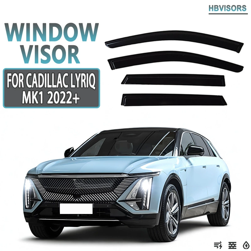 Подходит для CADILLAC LYRIQ дождезащитный козырёк, ветровик окна, чёрный защитник