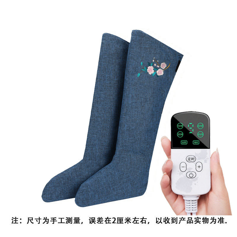 电加热艾灸靴长腿护膝腿部关节理疗老寒腿热敷保暖艾草艾绒长筒靴|undefined