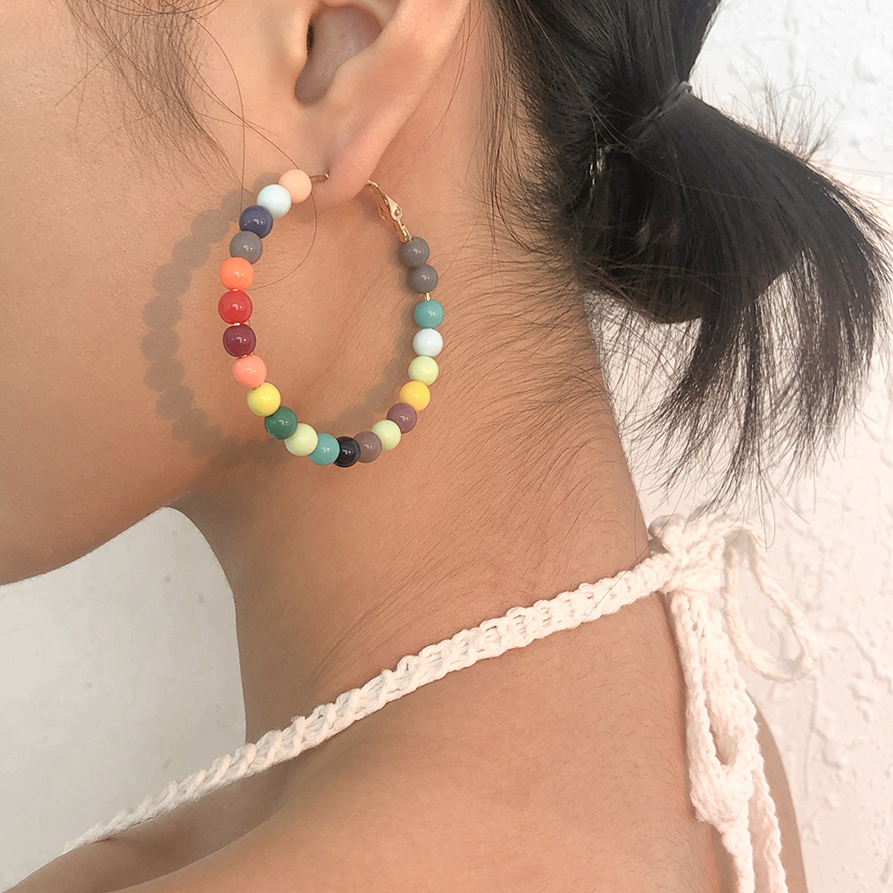 Wholesale Jewelry Ethnic Beaded Colorful Earrings Nihaojewelry display picture 2