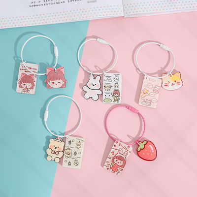 the republic of korea ins Acrylic Key buckle Cartoon student collocation Jewelry diy originality Key buckle Pendant gift