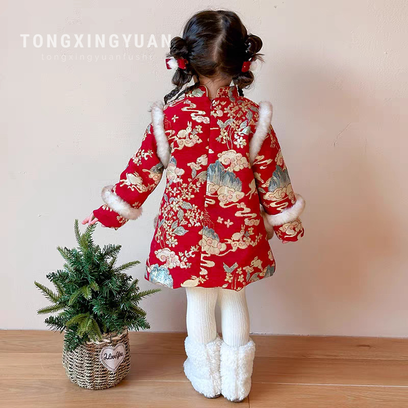 Ropa de Año Nuevo de niñas ropa de algodón de estilo chino de estilo chino de estilo chino para niños ropa de Año Nuevo Tang