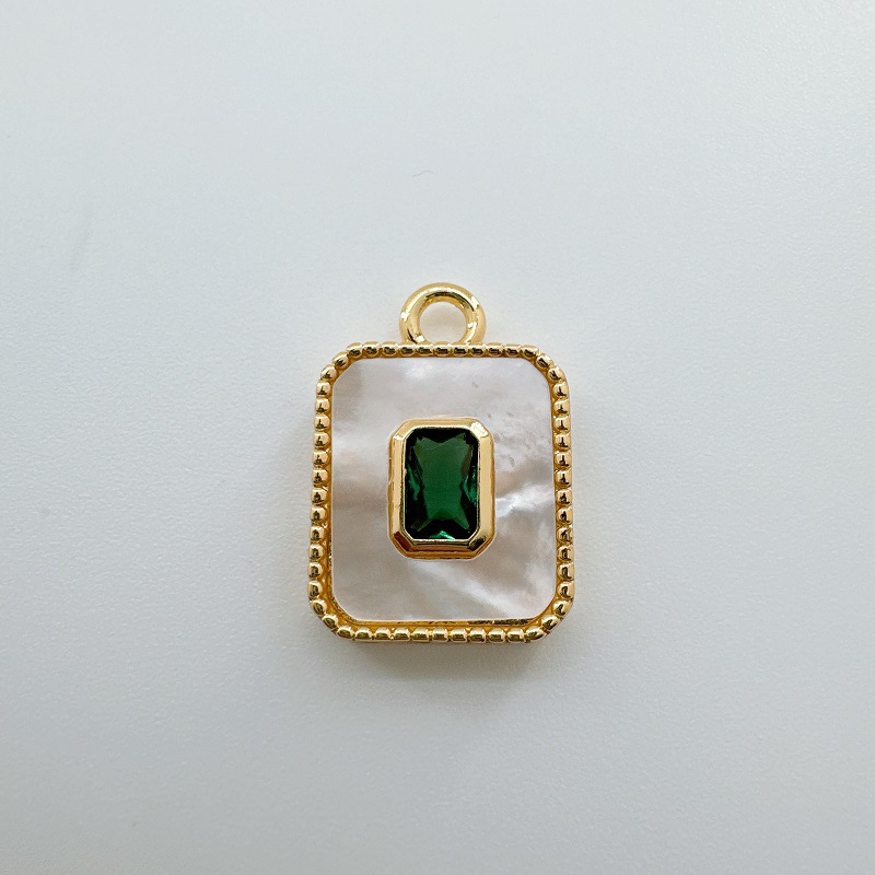 1 Piece 25mm Copper Shell Zircon 18K Gold Plated Geometric Pendant display picture 6