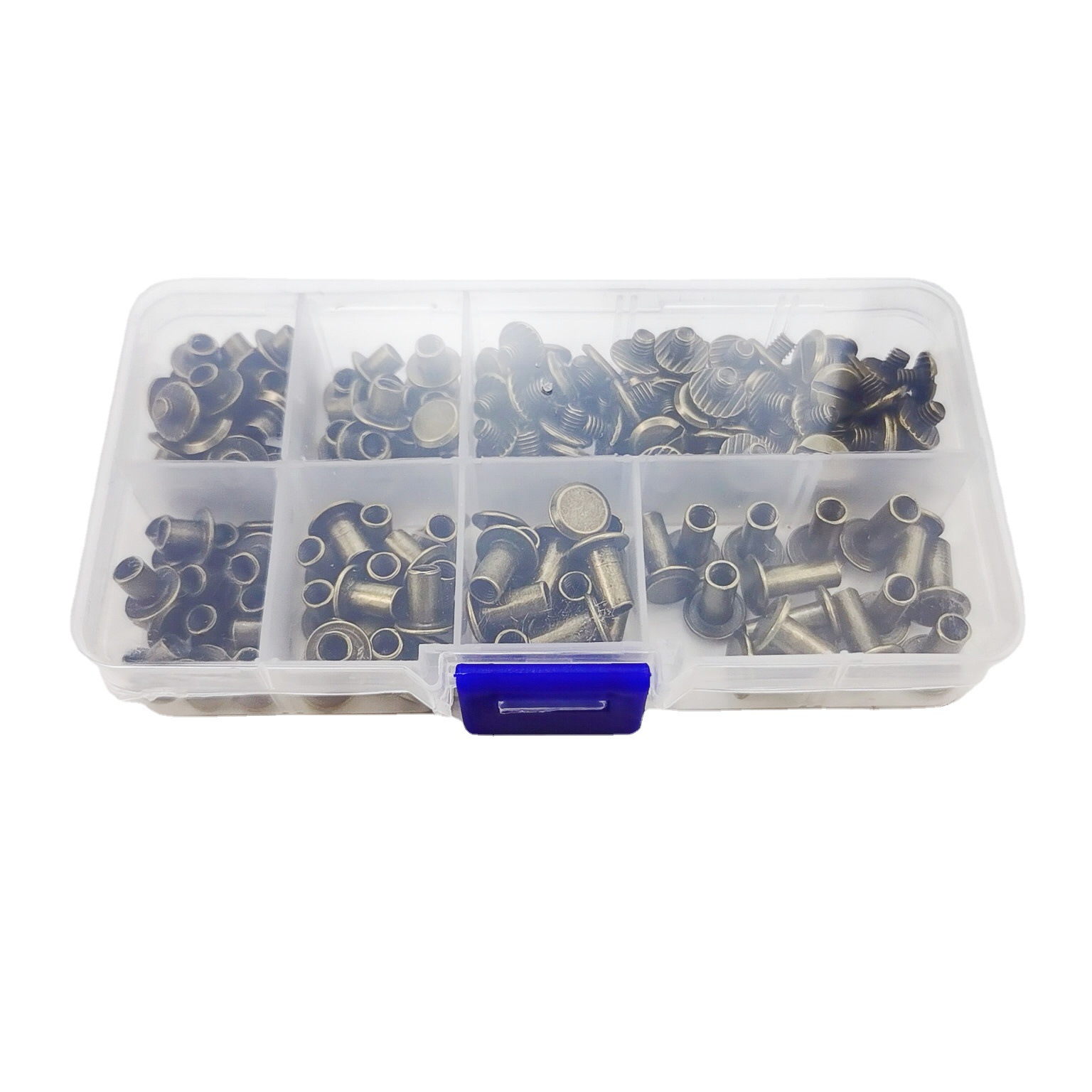 90 sets de 6 tamaño tornillo de la correa de hierro mancuerna bolsa de accesorios Heshang cabeza plana remache suministro transfronterizo