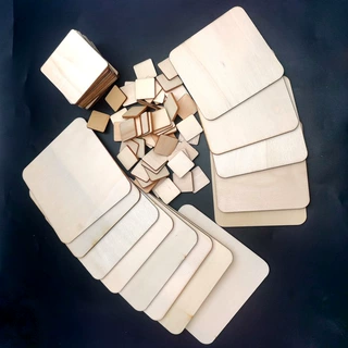 1-30cm 正方形木片激光切割手工diy圆角正方形木片彩绘杯垫绘画板