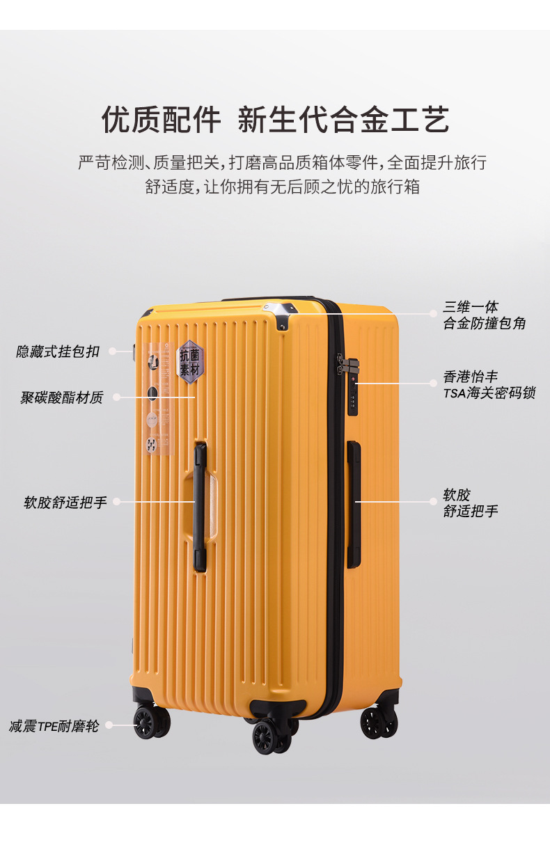 Wulun Large Capacity Trolley Luggage with Universal Wheels Travel Suitcase International Trip 30 Checked Baggage TSA Lock Carry-On Luggage 20 Inch