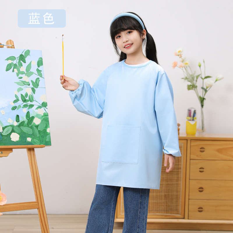 Ropa de dibujo para niños, transpirable e impermeable, de manga larga, niños de mediana edad, anti-vestir, delantal de pintura de jardín de infantes, logotipo personalizado