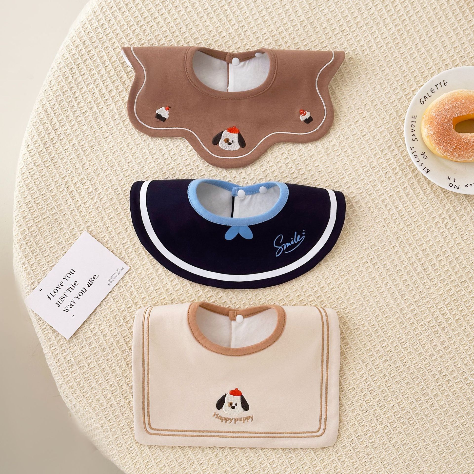 Newborn Baby 0-3 Years Old Waterproof Saliva Towel Baby Pure Cotton Type a Bib 360 Degree Rotating Anti-Vomiting Bib