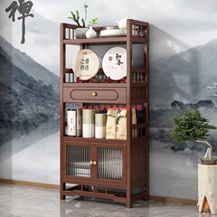 茶棚収納ラック多層茶収納キャビネットリビングルーム小さな茶棚ティールームティーセットラック茶ディスプレイキャビネット