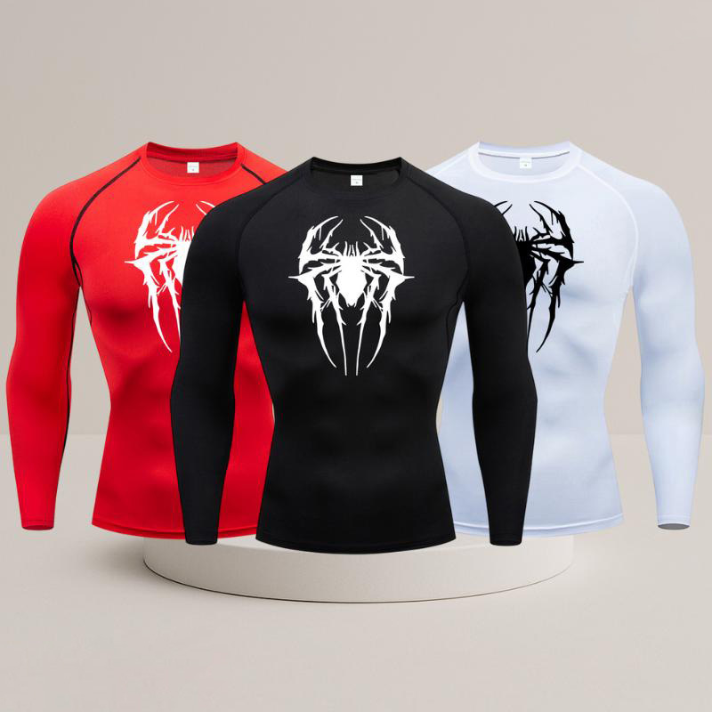 Men's Sports Long Sleeve Training T-shirt Quick Drying Printed Top_voghion.com