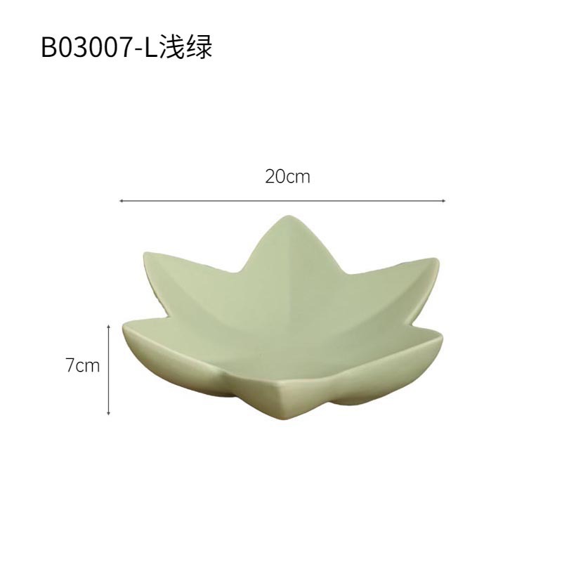 Creativo moderno de loto verde bandeja de frutas de cerámica decoración de la sala de estar snack bandeja candelabro decoración