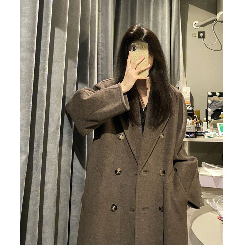 Gray Woolen Coat for Women, Petite Size, 2026 Autumn and Winter New Hepburn Style Thickened Woolen Coat for Women