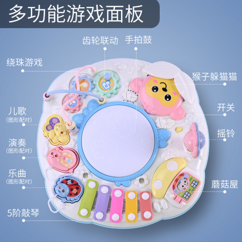 Dual-language learning desk for children, multi-functional early education game table, intelligent baby toy stand, suitable for 1-2 years old, for babies aged 1-3 years.