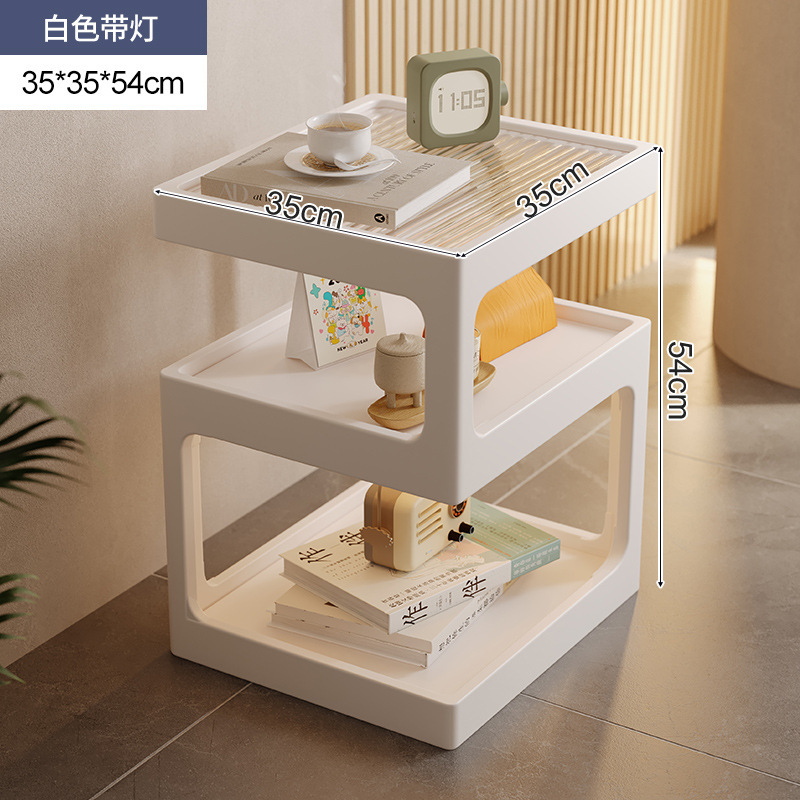 Mesa lateral del sofá, sala de estar, hogar, armario lateral de madera maciza, armario lateral, lujo ligero, casillero de almacenamiento de troncos de alta calidad, mesa de esquina