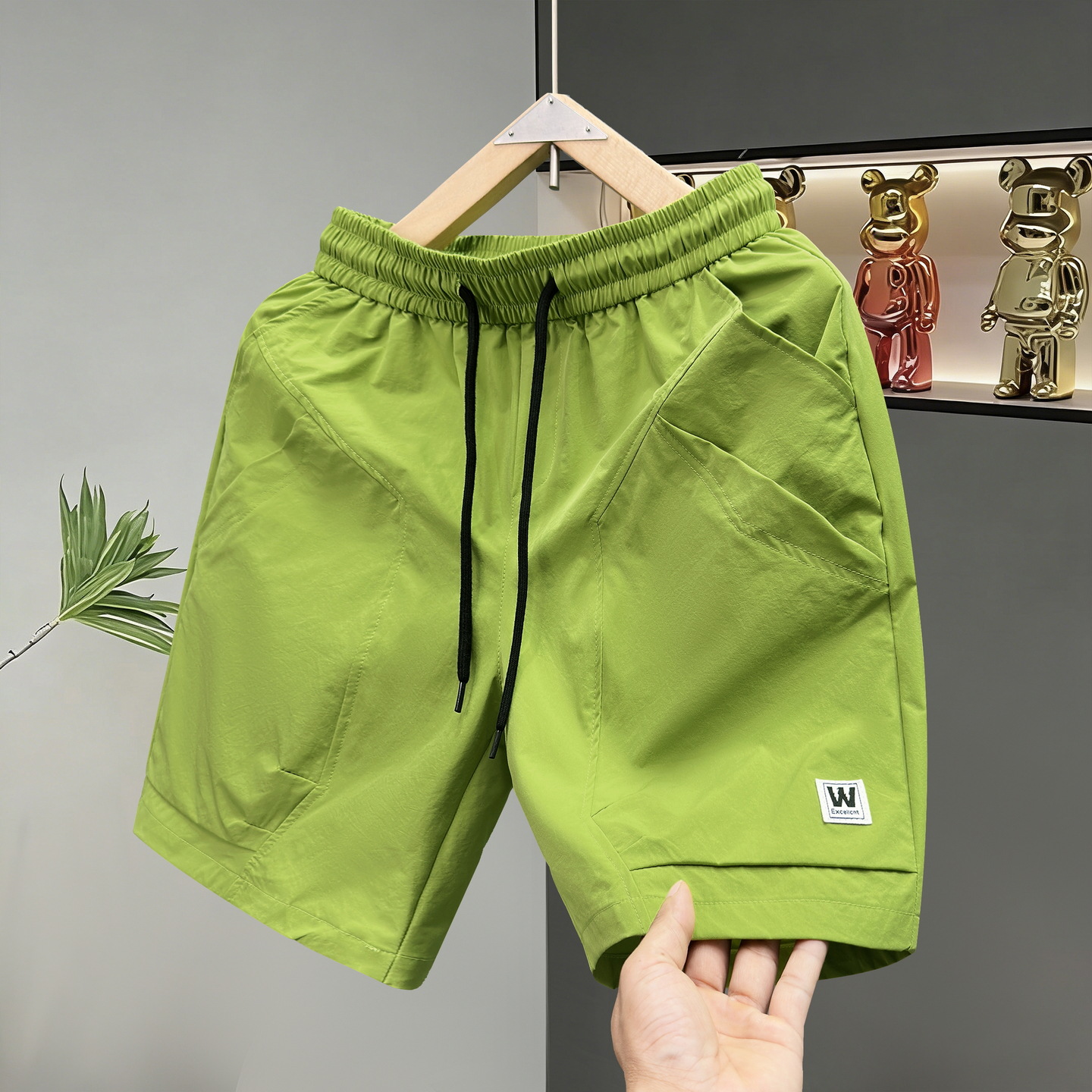 Lightweight Men's 5-Inch Inseam Quick-Dry Sports Shorts With Geometric Print For Running Gym Beach Vacation_viptrois.com
